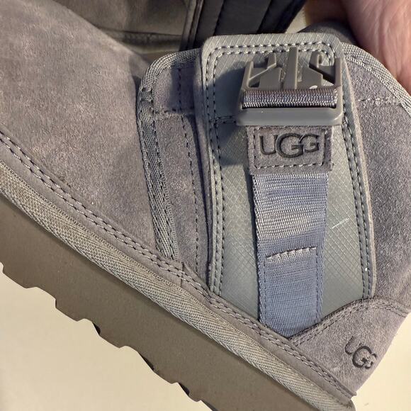 UGG Neumel Snapback metal grey chukka buckle Boot bootie ankle mini size 10 - Picture 7 of 14